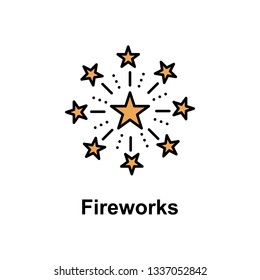 Fireworks, stars icon. Element of Cinco de Mayo color icon. Premium quality graphic design icon. Signs and symbols collection icon for websites, web design, mobile app