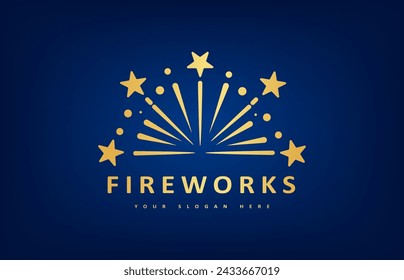 fireworks and stars logo vector design
