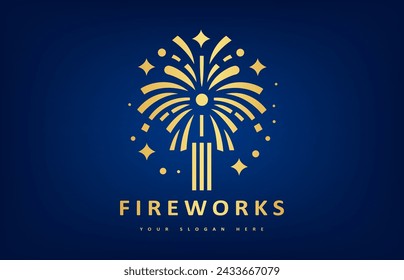 Feuerwerk und Sterne Logo Vektor Design