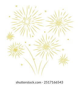 fogos de artifício com estrelas e faíscas. festival colorido 
 fogos de artifício. banner de férias, cartaz, folheto, cartão de saudação, elementos decorativos, ilustração Vetor