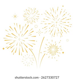Fireworks with stars and sparks. festival, event colorful fireworks. holiday banner, poster, flyer, and greeting card