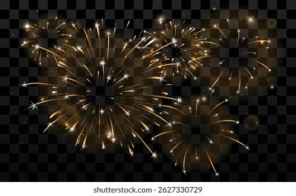 Fireworks with stars and sparks. festival, event colorful fireworks. holiday banner, poster, flyer, and greeting card