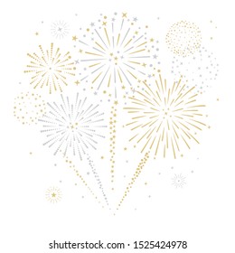 Fireworks and stars vector illustration