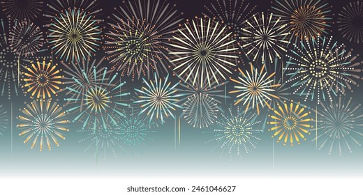 Fireworks Summer Festival Landscape Background