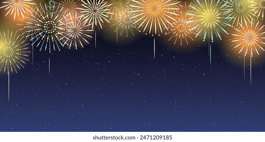 Fireworks Summer Festival Landscape Background