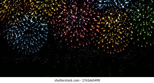 Fireworks summer festival watercolor background