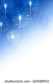 Fireworks Summer Landscape Background
