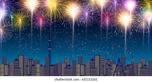 Fireworks Summer Tokyo Background