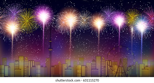 Fireworks Summer Tokyo Background