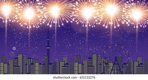 Fireworks Summer Tokyo Background