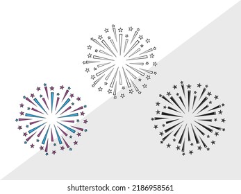 Fireworks SVG Printable Vector Illustration svg