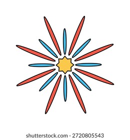 Feuerwerkssymbol mit abstrahlenden Linien
