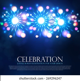 Fireworks template. Vector illustration