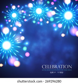 Fireworks template. Vector illustration