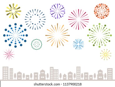 Fireworks and town