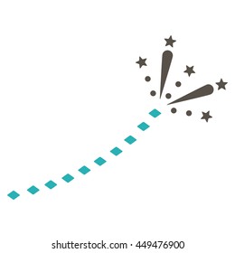 Fireworks Trace vector toolbar icon. Style is bicolor flat icon symbol, grey and cyan colors, white background, rhombus dots.
