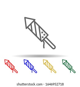 Fireworks, usa multi color style icon. Simple thin line, outline vector of 4th of july icons for ui and ux, website or mobile application