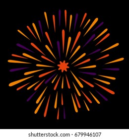 Fireworks vector with black background
