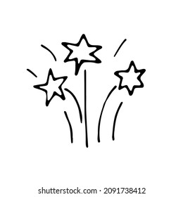 Fireworks. Vector clipart. Hand drawn