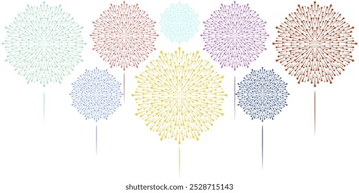 Projeto vetorial de fogos de artifício para o ano novo