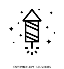 Fireworks vector, Feast of Saint Patrick line style icon