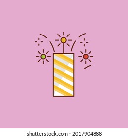 fireworks vector flat color icon