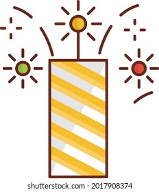 fireworks vector flat color icon
