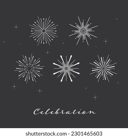 fireworks vector flat vector symbols illustration set
