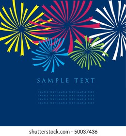 Fireworks. Vector greeting card.