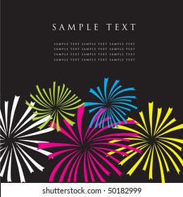 Fireworks. Vector greeting card.