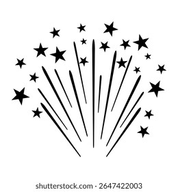 Ícone de vetor do Fireworks. Sinal de ilustração Banger. Símbolo de Frecracker. Ícone da Web do Firework.