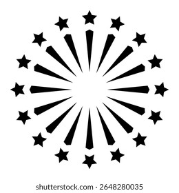 Ícone de vetor do Fireworks. Sinal de ilustração Banger. Símbolo de Frecracker. Ícone da Web do Firework.