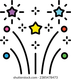 Icono vectorial de fuegos artificiales. Se puede usar para imprimir, móviles y aplicaciones web.