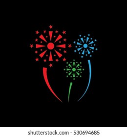 Fireworks vector icon eps10.