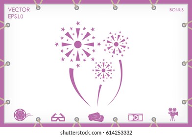 Fireworks vector icon eps10.