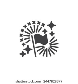 Fireworks vector icon. filled flat sign for mobile concept and web design. Exploding fireworks glyph icon. Symbol, logo illustration. Vector graphics