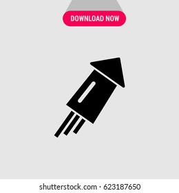 Fireworks Vector Icon, The firecracker symbol. Simple, modern flat vector illustration for mobile app, website or desktop app   