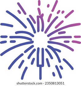 Fireworks vector icon. Flat illustration of fireworks for web design. Firework symbol.