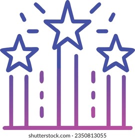 Fireworks vector icon. Flat illustration of fireworks for web design. Firework symbol.