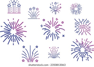 Fireworks vector icon. Flat illustration of fireworks for web design. Firework symbol.