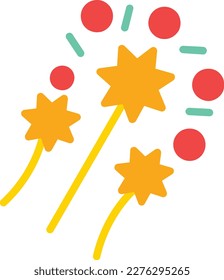 Fireworks Vector Icon Flat Style