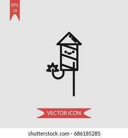 Fireworks vector icon, illustration symbol