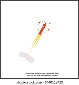 Fireworks vector icon on white isolated background.