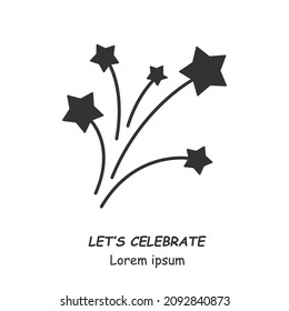 Fireworks vector icon on a white background. Happy mother day, birthday, Valentine’s day and holidays. Vector EPS 10.