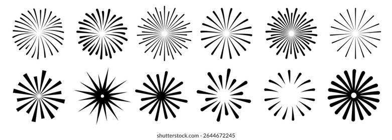 Fireworks vector. Fireworks icon set