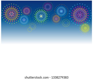  Fireworks vector illustration.