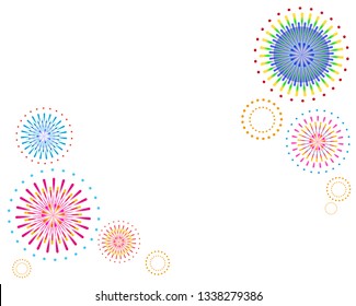  Fireworks vector illustration.