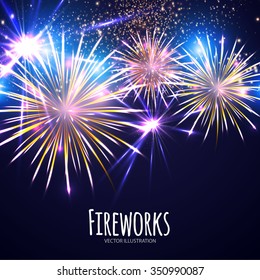 Fireworks. Vector illustration