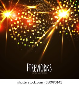 Fireworks. Vector illustration