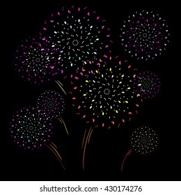 Fireworks vector illustration